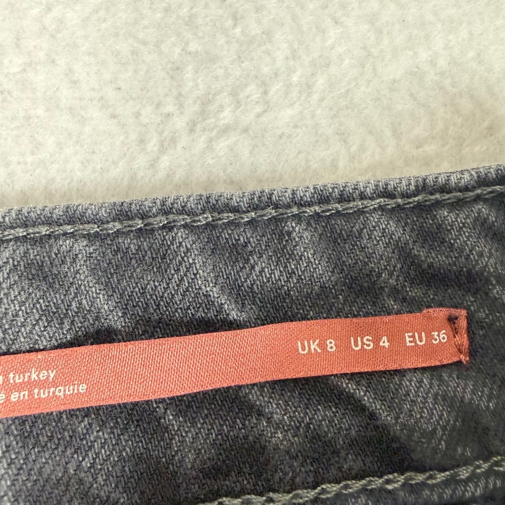 Pilcro Wide Leg Jeans Womens 4 Gray Cotton Blend Boho Flare High Low Hem Denim - Picture 5 of 12
